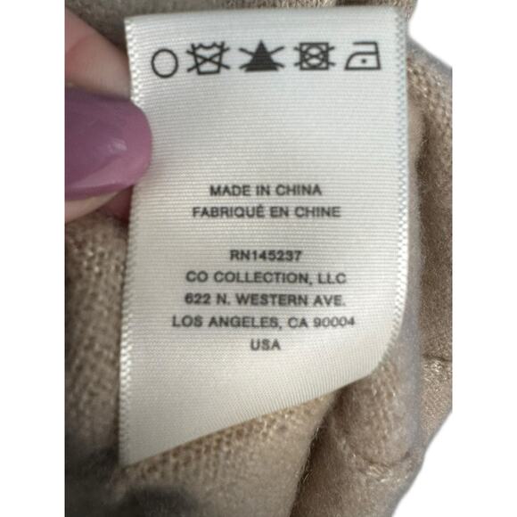 Co NWT Cashmere/Silk Blend Short Sleeve Sweater in Sand Size XL - Picture 9 of 10